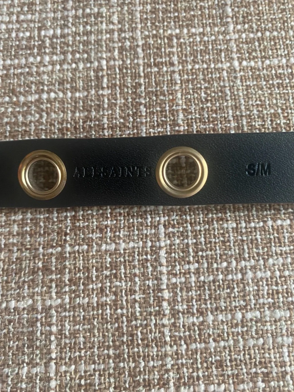 NWOT AllSaints Black Vegan Leather 18mm Eyelet Belt